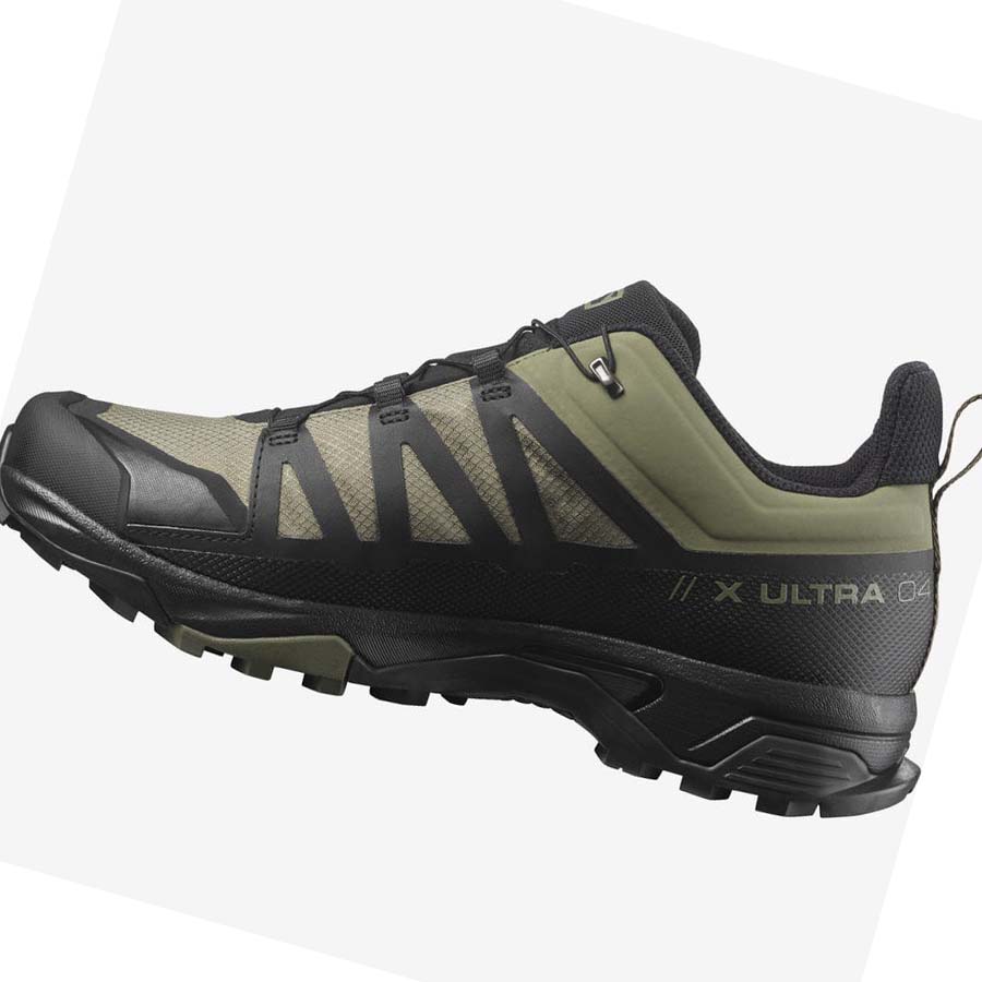 Salomon X ULTRA 4 WIDE GORE-TEX Túracipő Férfi Olivazöld Fekete | HU 2073HAP